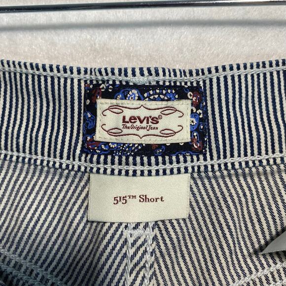 LEVIS Shorts "515 Short" Blue Engineer Stripes Womens Size 6 - Picture 3 of 8